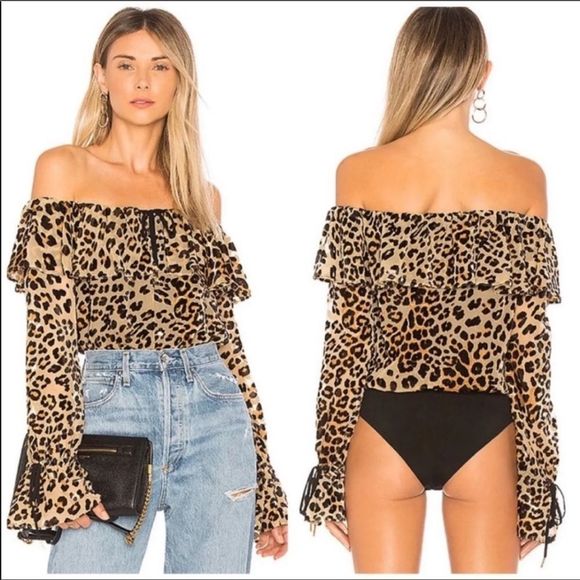 House of Harlow 1960 Tops - House Of Harlow 1960 Vada Leopard Bodysuit XS from Revolve